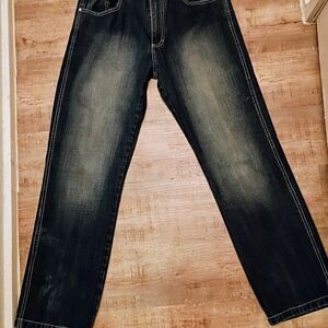 South Pole Men's Dark Wash Relaxed Jeans